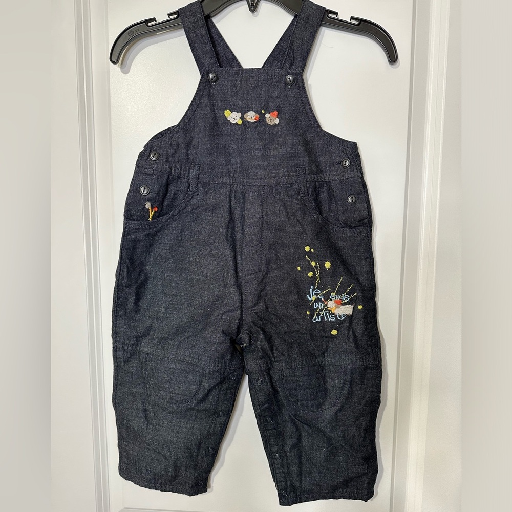 Catimini Jean Overall Petit Artistes Sz 18M NWT